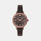 Women Quartz Brown Dial Analog Leather Watch AR11555