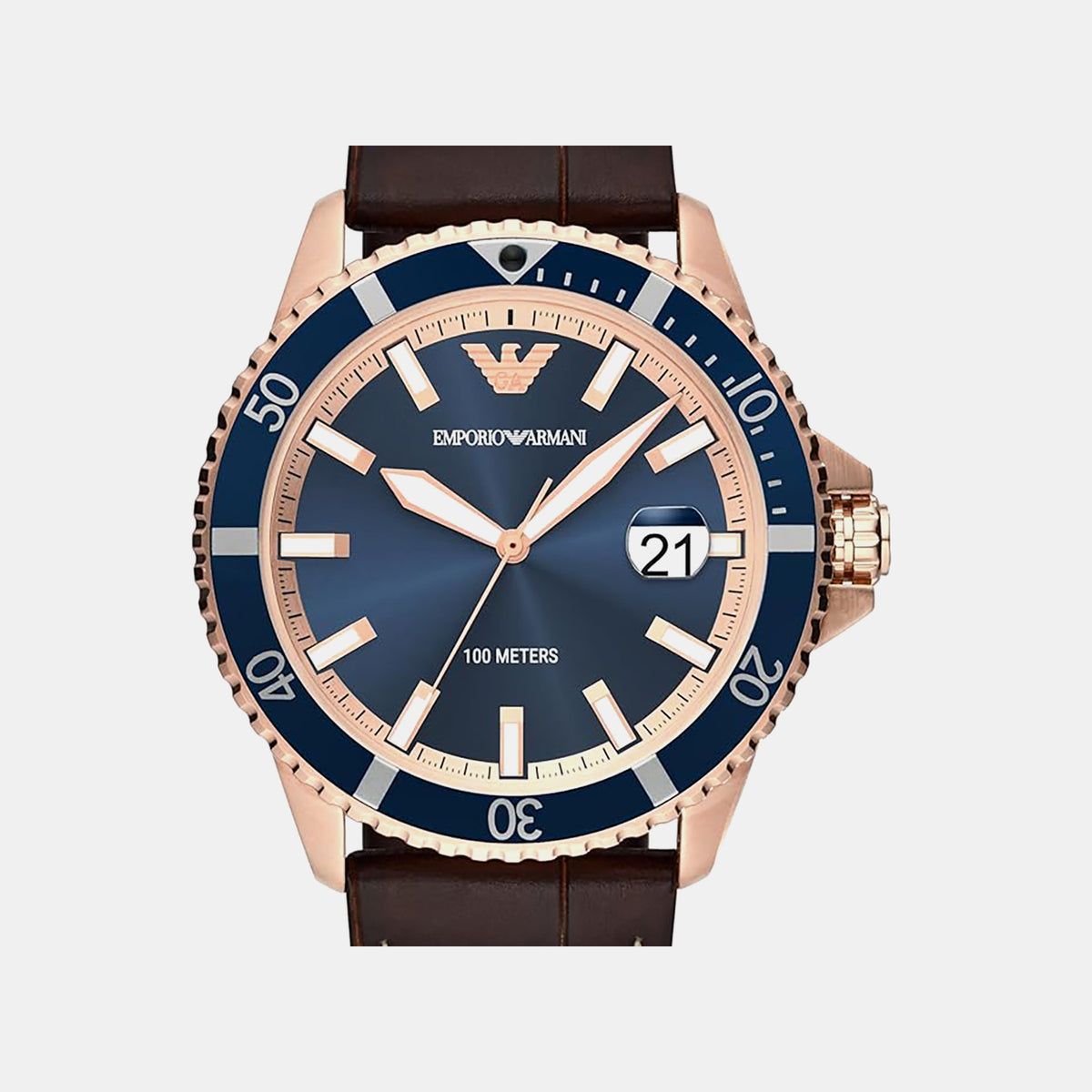 Sea Explorer Men Quartz Blue Dial Analog Leather Watch AR11556