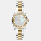 Women Quartz Mother Of Pearl Dial Analog Stainless Steel Watch AR11559