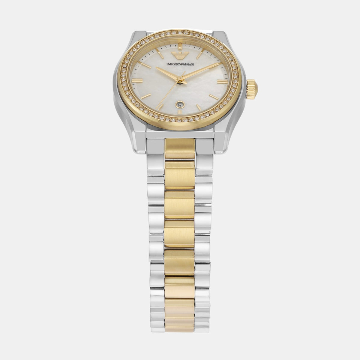 Women Quartz Mother Of Pearl Dial Analog Stainless Steel Watch AR11559