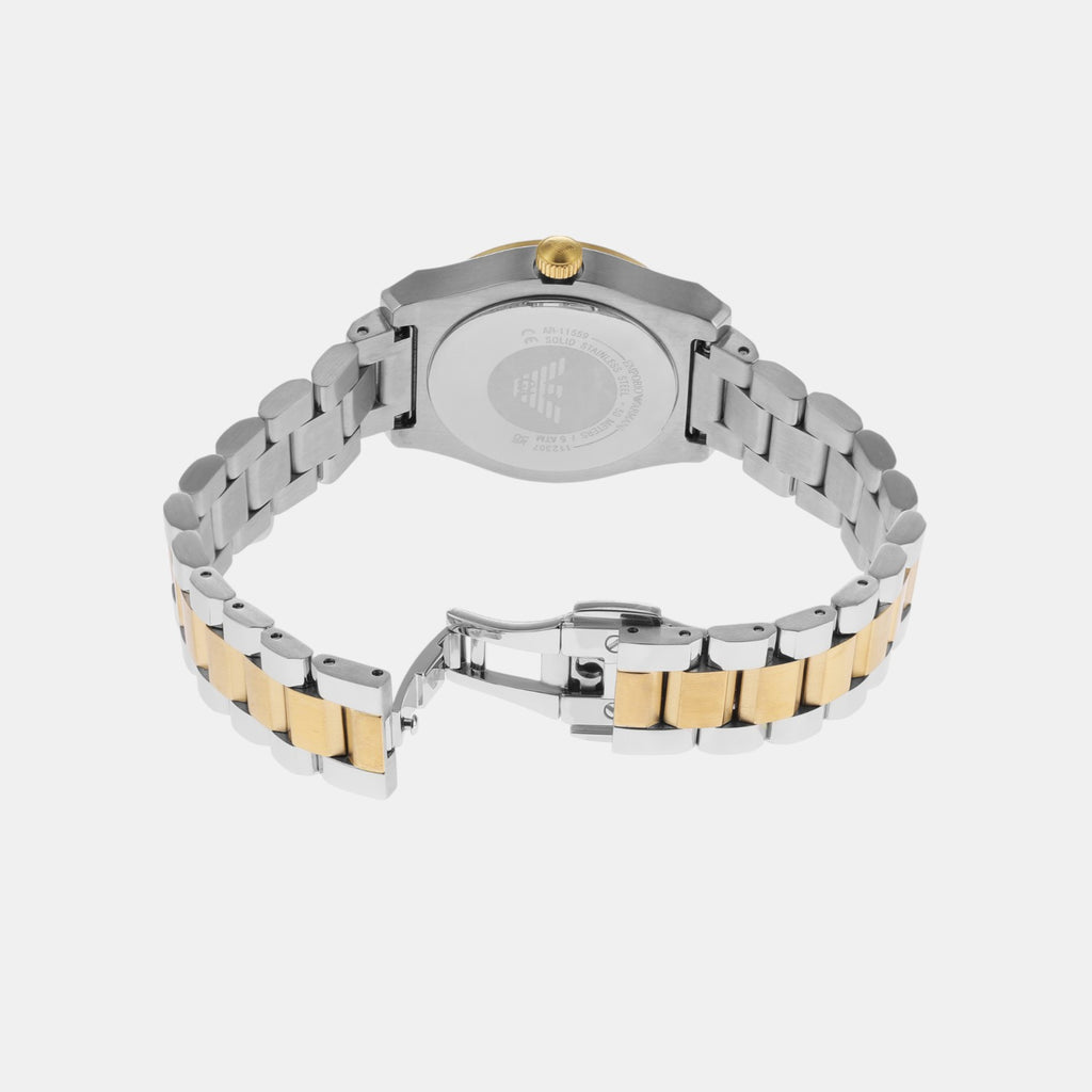 Women Quartz Mother Of Pearl Dial Analog Stainless Steel Watch AR11559