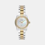 Women Quartz Mother Of Pearl Dial Analog Stainless Steel Watch AR11559