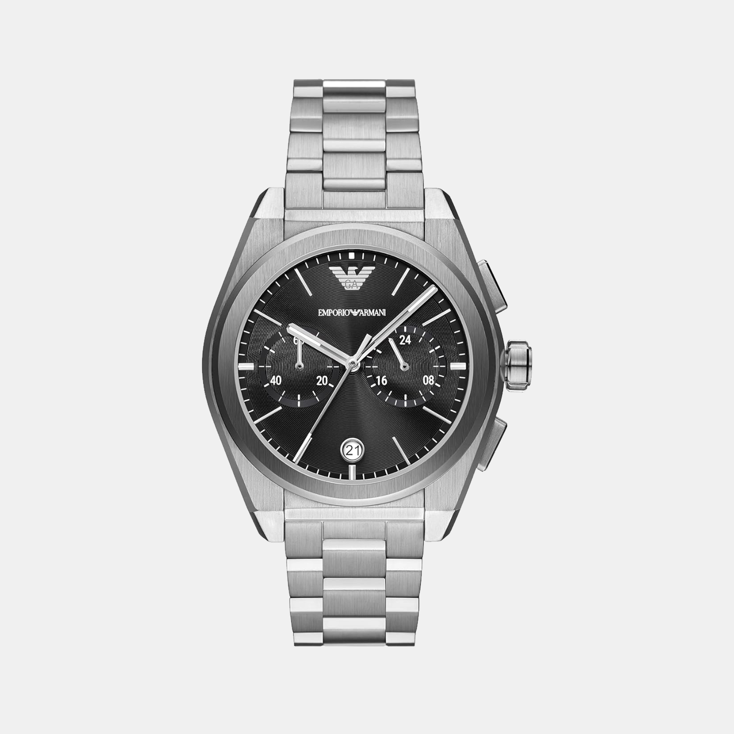 Federico Men Quartz Black Dial Chronograph Stainless Steel Watch AR11560