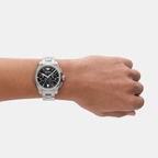 Federico Men Quartz Black Dial Chronograph Stainless Steel Watch AR11560