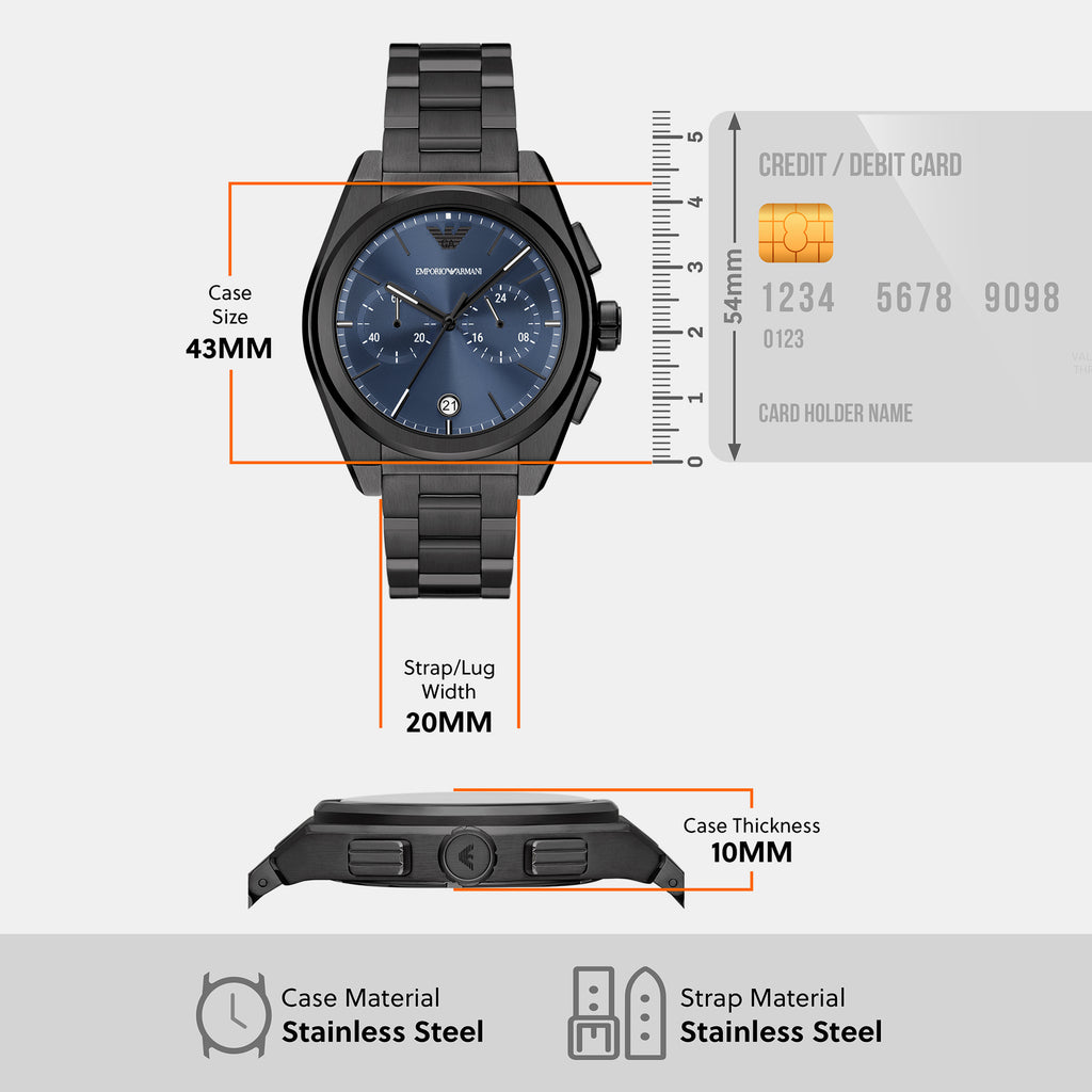 Emporio Armani 43 mm Grey Quartz watch