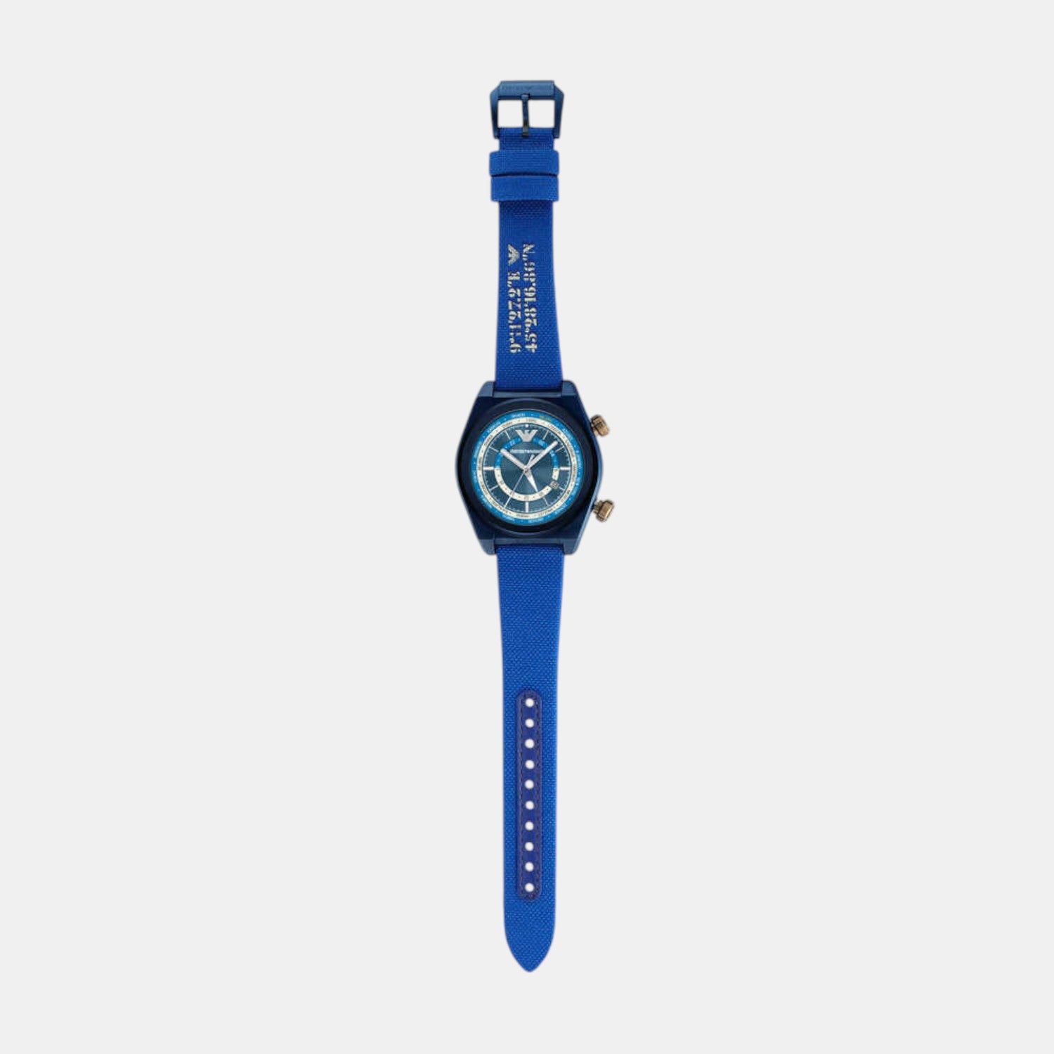 Men Quartz Blue Dial Analog Fabric Watch AR11564
