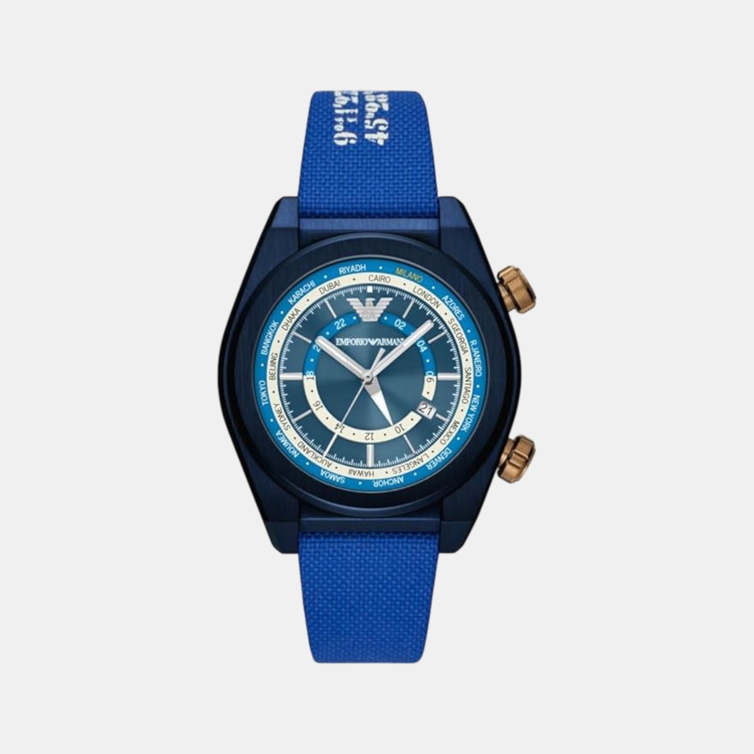 Men Quartz Blue Dial Analog Fabric Watch AR11564