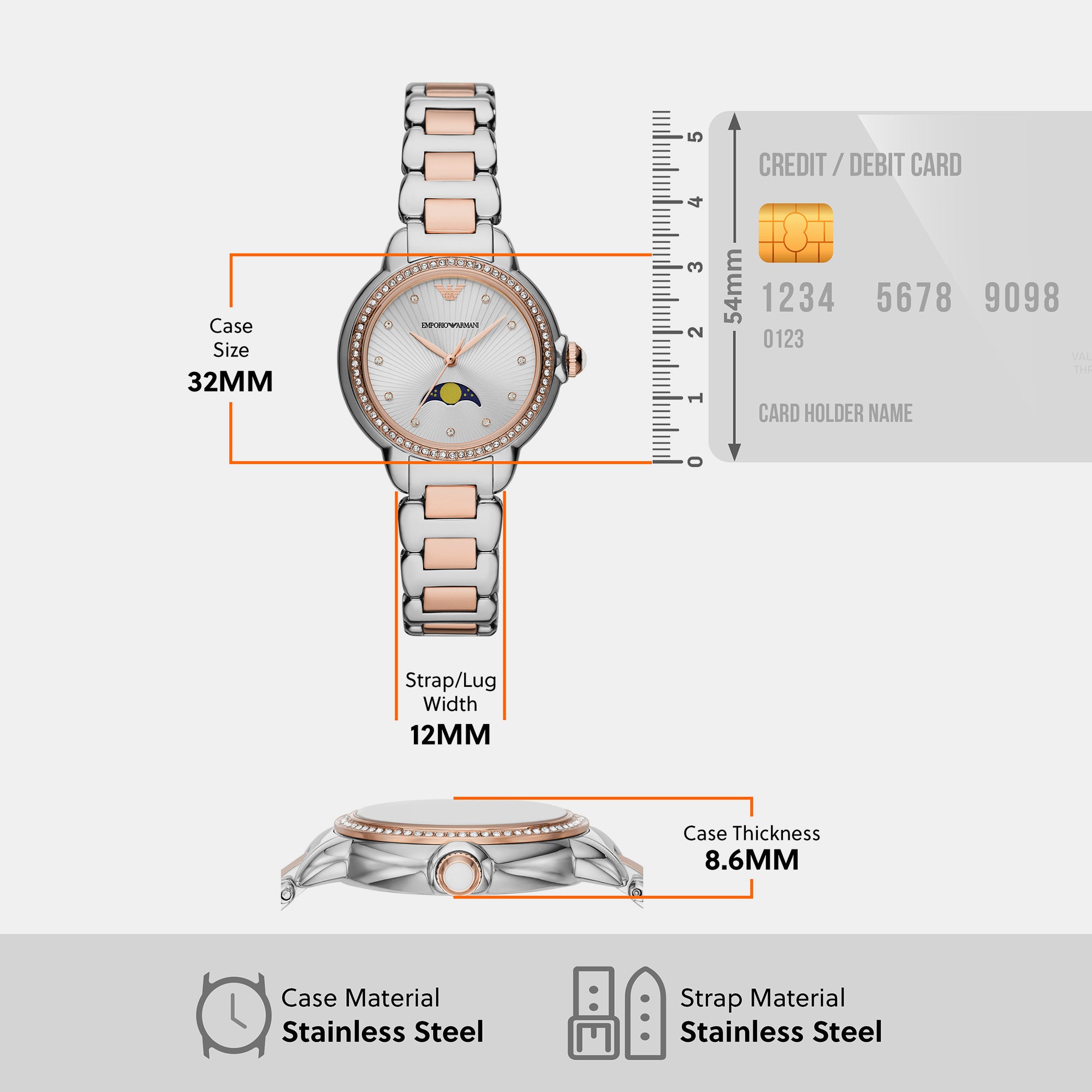 Mia Women Quartz Silver Dial Analog Stainless Steel Watch AR11567