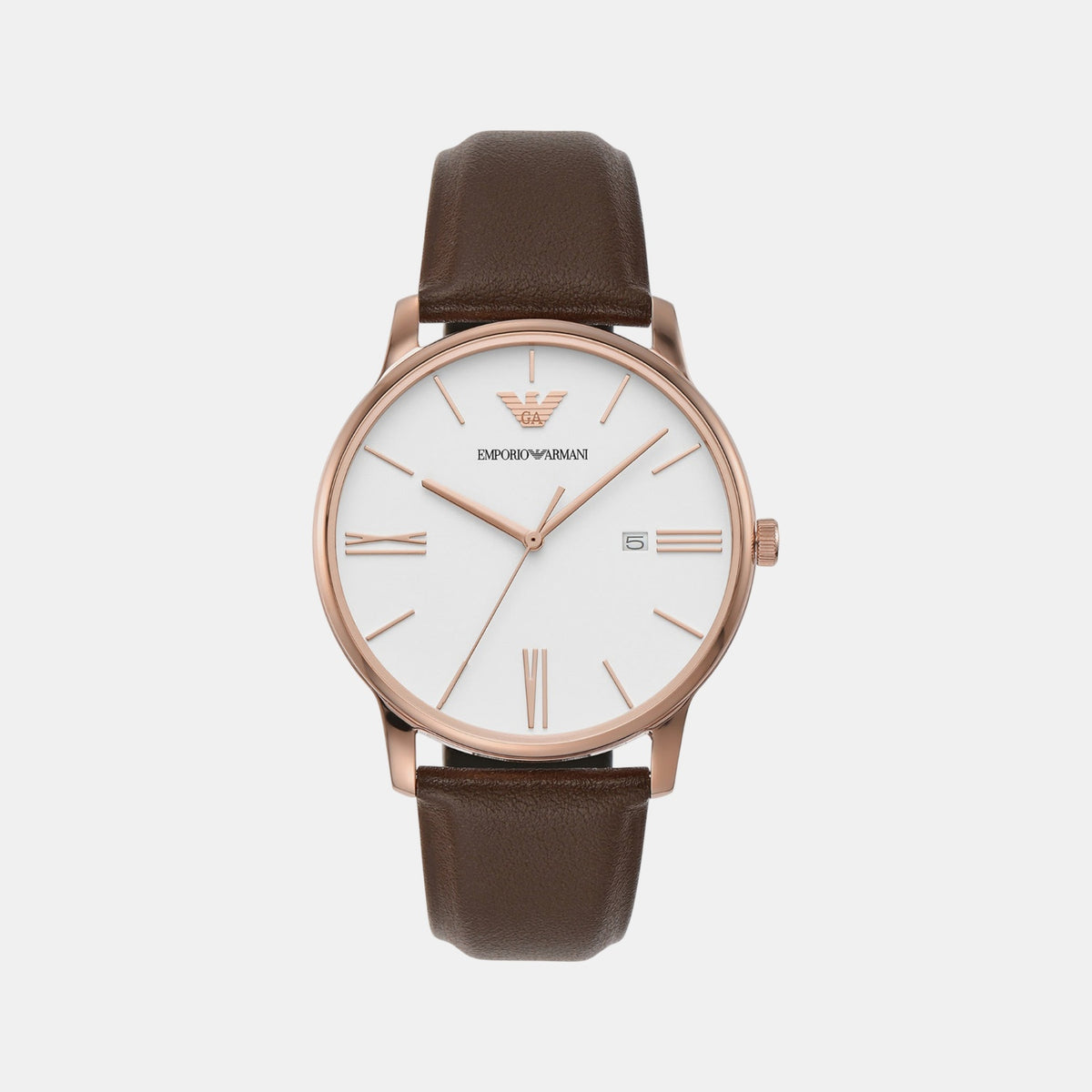 Minimalist Men Quartz White Dial Analog Leather Watch AR11572