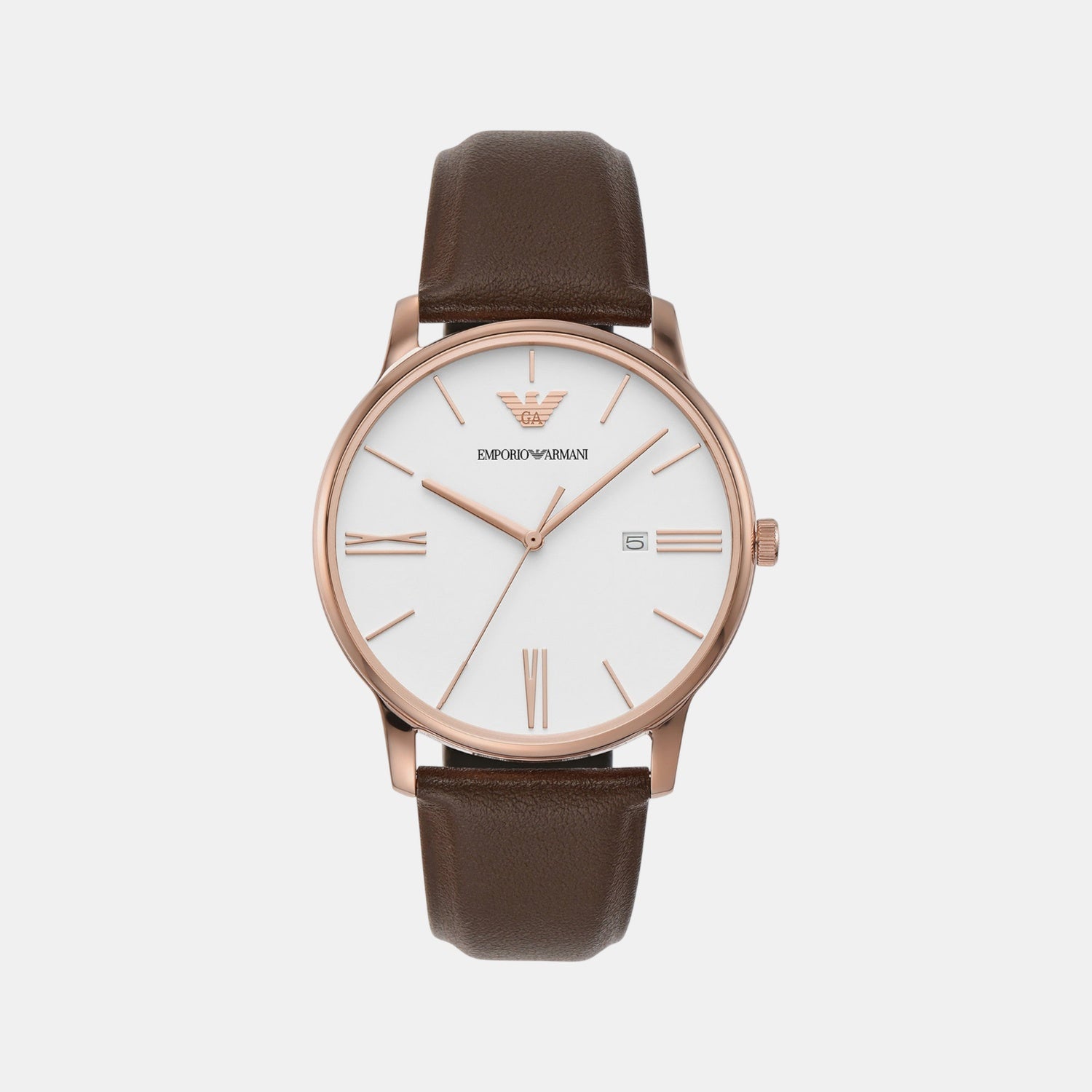 Minimalist Men Quartz White Dial Analog Leather Watch AR11572