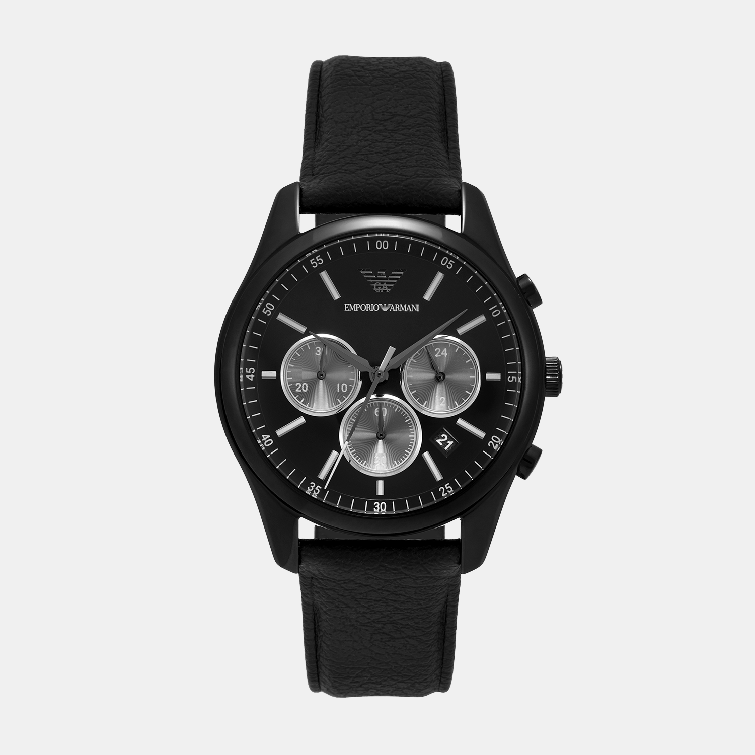 Emporio Armani Round Black Chronograph watch