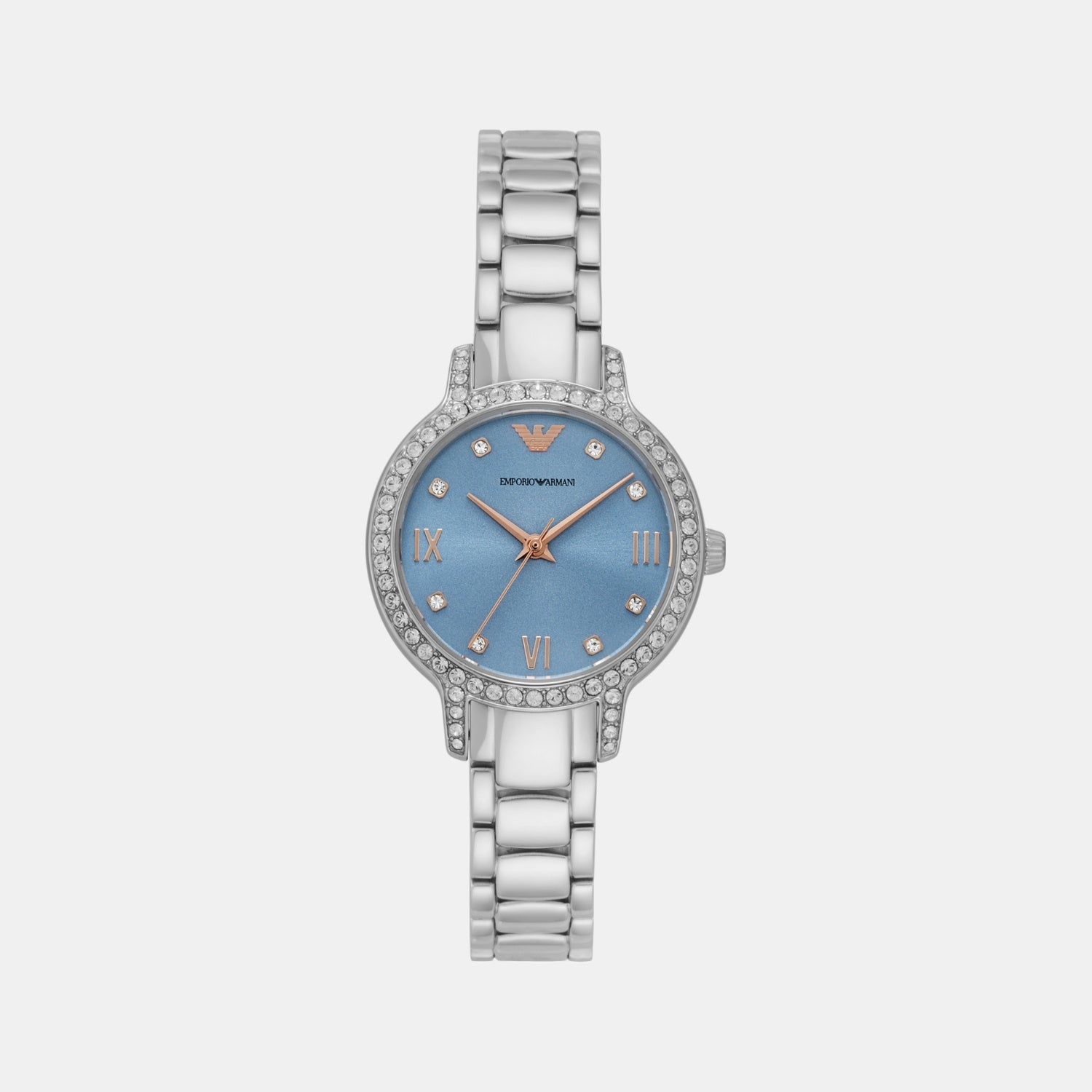 Women Quartz Blue Dial Analog Stainless Steel Watch AR11585