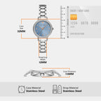 Women Quartz Blue Dial Analog Stainless Steel Watch AR11585