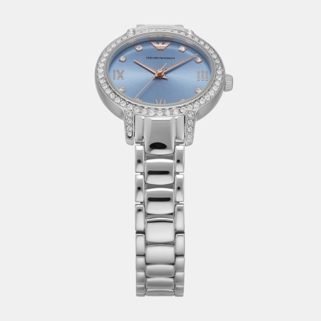 Women Quartz Blue Dial Analog Stainless Steel Watch AR11585