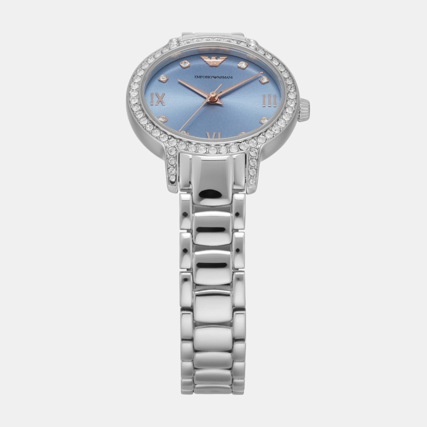 Women Quartz Blue Dial Analog Stainless Steel Watch AR11585