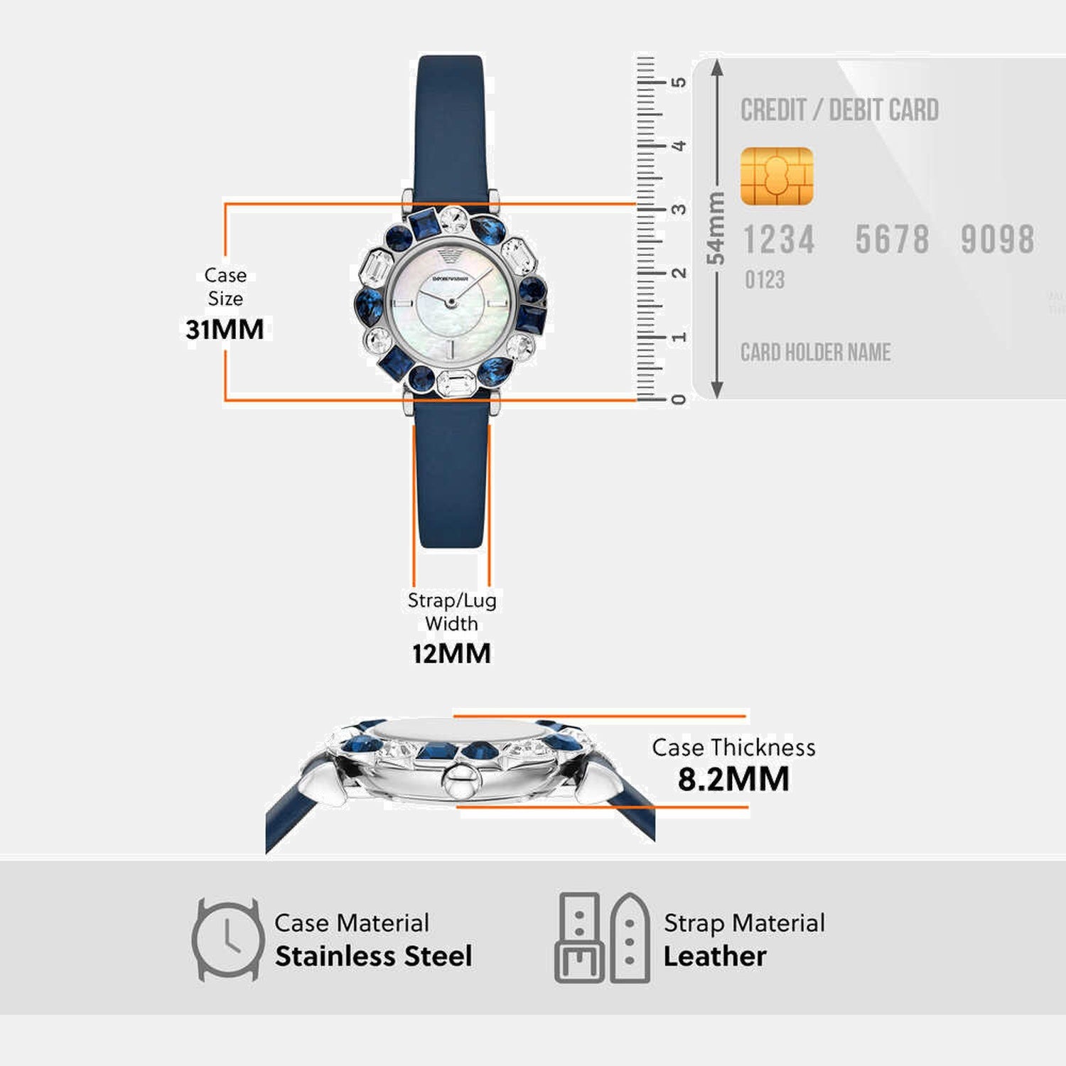 Women Quartz White Dial Analog Leather Watch AR11595