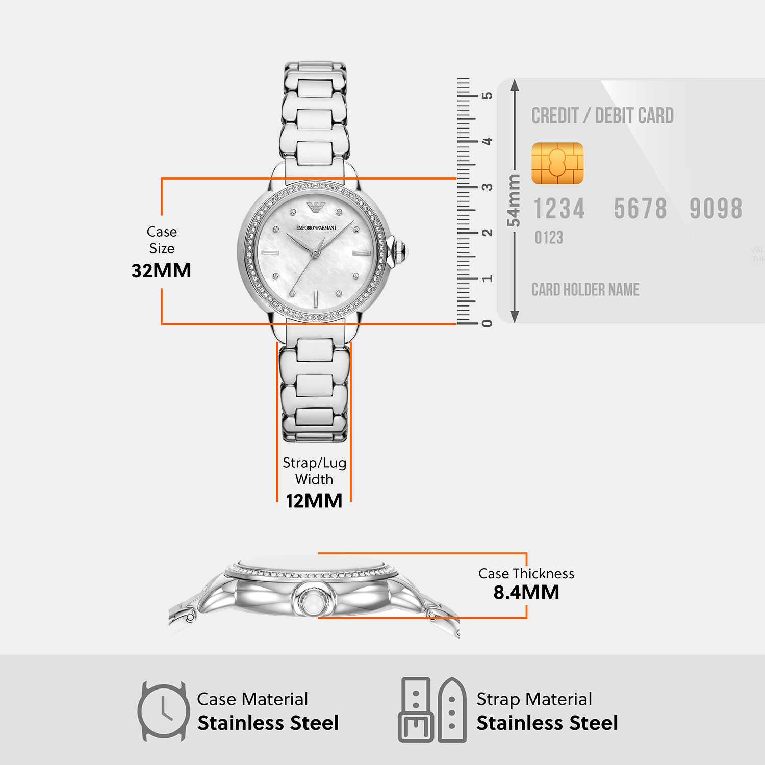 Emporio Armani Round Quartz Analog Women watch