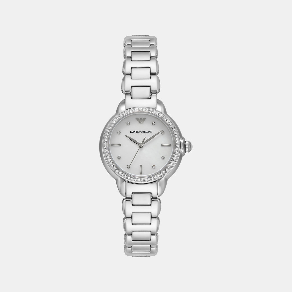 mia Women Quartz Mother Of Pearl Dial Analog Stainless Steel Watch AR11596