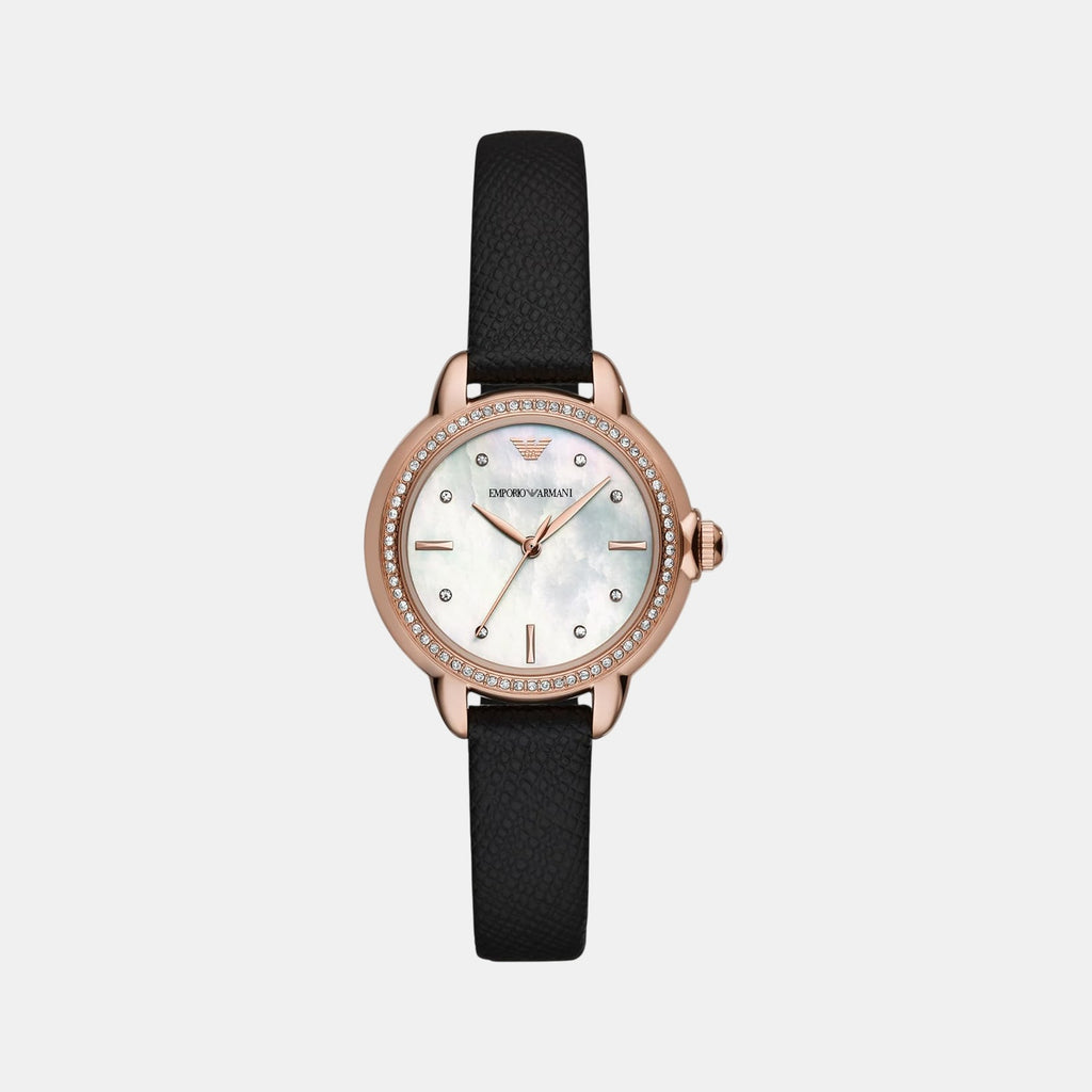 Mia Women Quartz Mother Of Pearl Dial Analog Leather Watch AR11598
