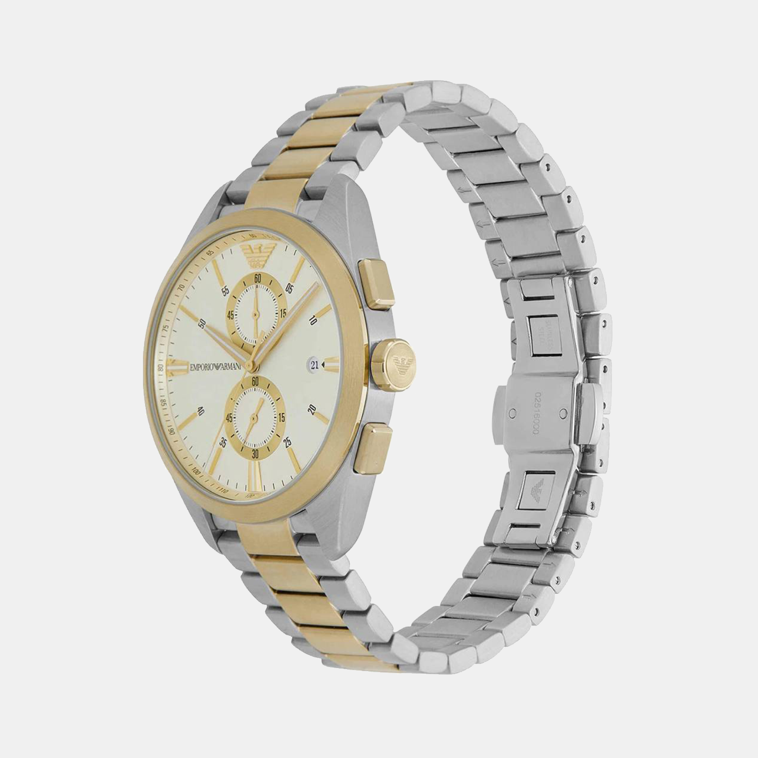 Claudio Men Quartz Cream Dial Chronograph Stainless Steel Watch AR11605