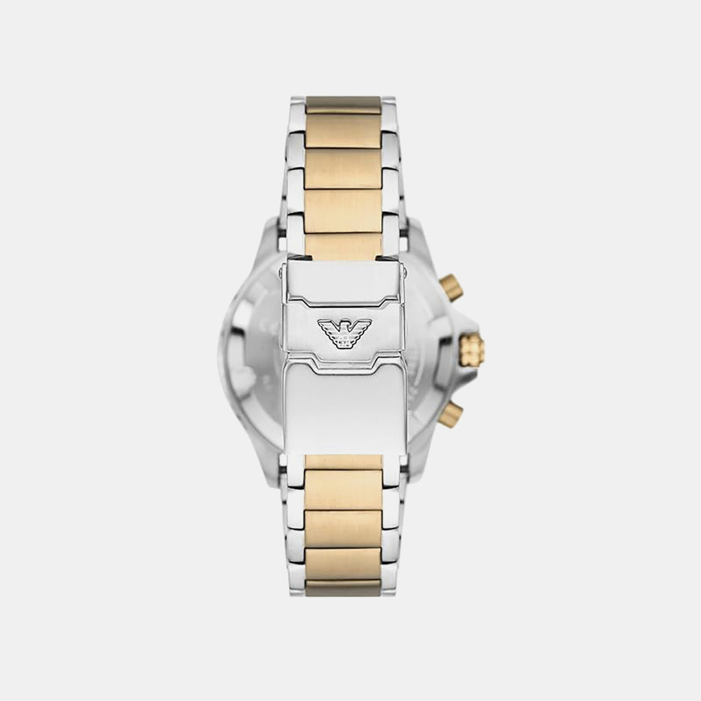 world explorer Men Quartz Cream Dial Chronograph Stainless Steel Watch AR11606