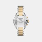 world explorer Men Quartz Cream Dial Chronograph Stainless Steel Watch AR11606