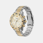 world explorer Men Quartz Cream Dial Chronograph Stainless Steel Watch AR11606
