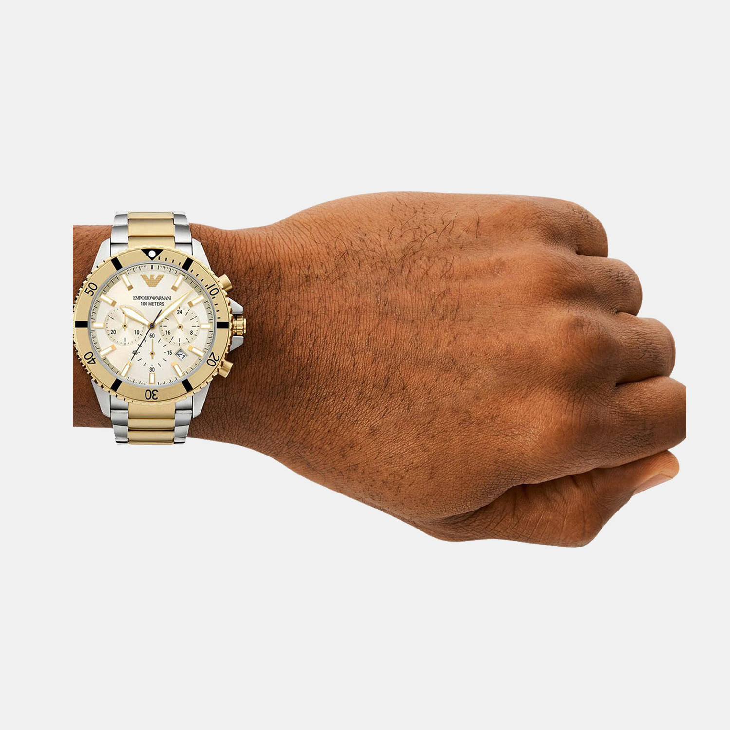 Emporio Armani Stainless Steel Cream watch