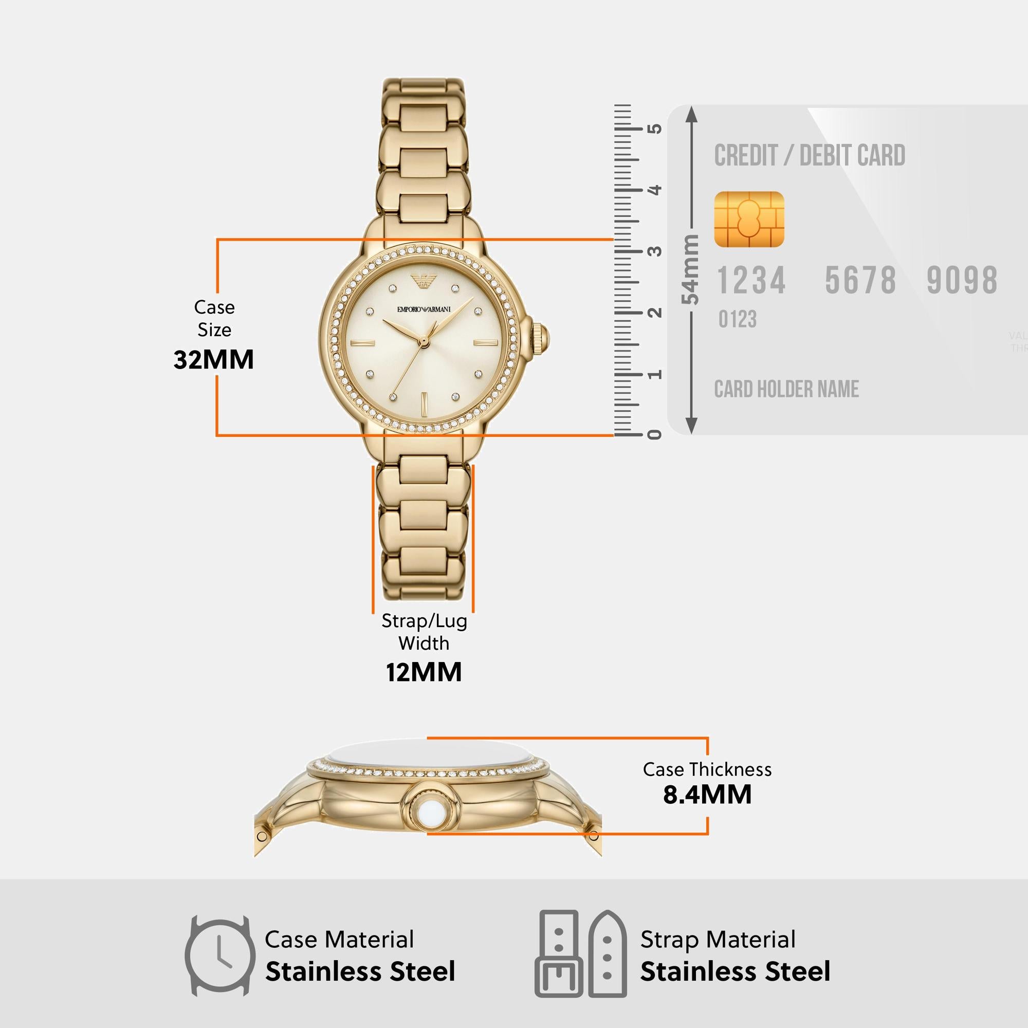 Mia Women Quartz Cream Dial Analog Stainless Steel Watch AR11609