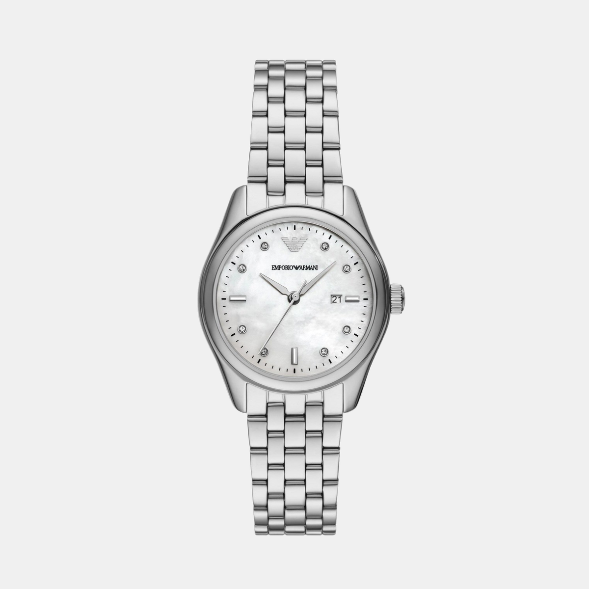 Women Quartz Mother Of Pearl Dial Analog Stainless Steel Watch AR11614