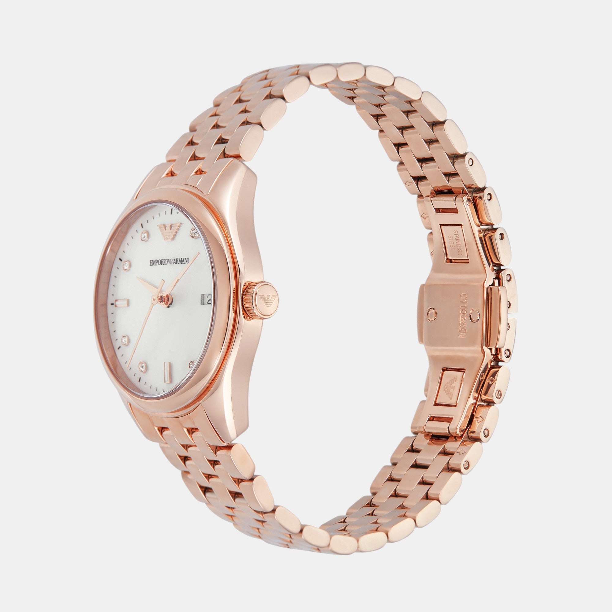 Emporio Armani Stainless Steel White Mother Of Pearl watch