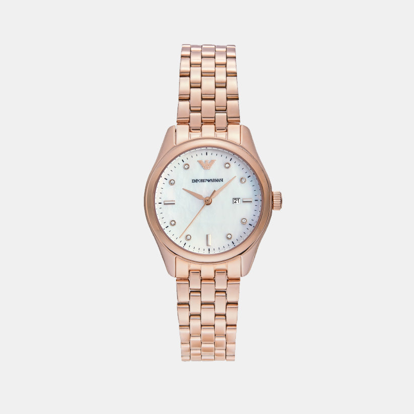 Emporio Armani Round White Mother Of Pearl Analog watch