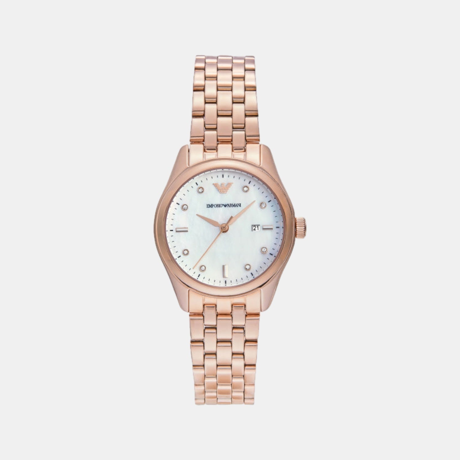 Na Women Quartz White Mother Of Pearl Dial Analog Stainless Steel Watch AR11615