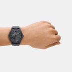 Men Quartz Grey Dial Analog Tide Ocean Material Watch AR11618