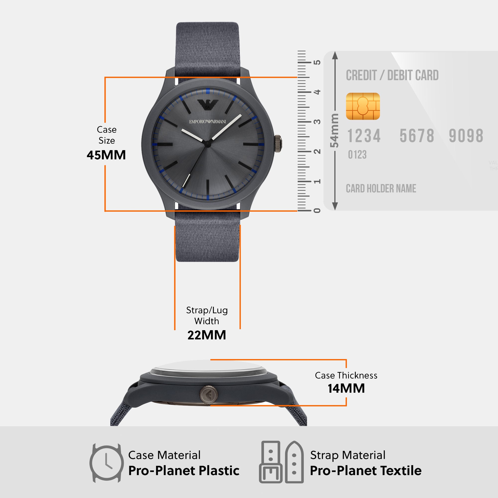 Emporio Armani 45 mm Gray Quartz watch