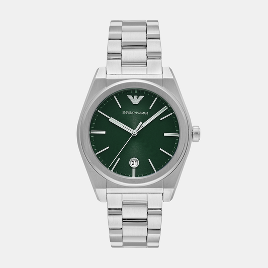 Men Quartz Green Dial Analog Stainless Steel Watch AR11621