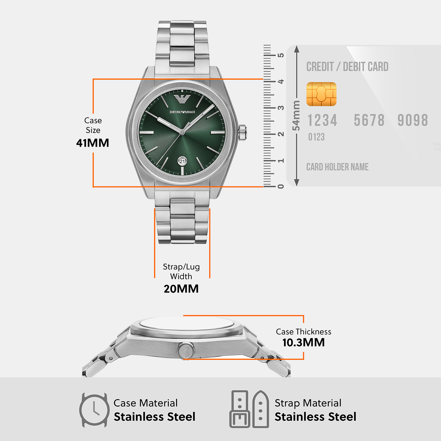 Emporio Armani Round Quartz Analog Men watch