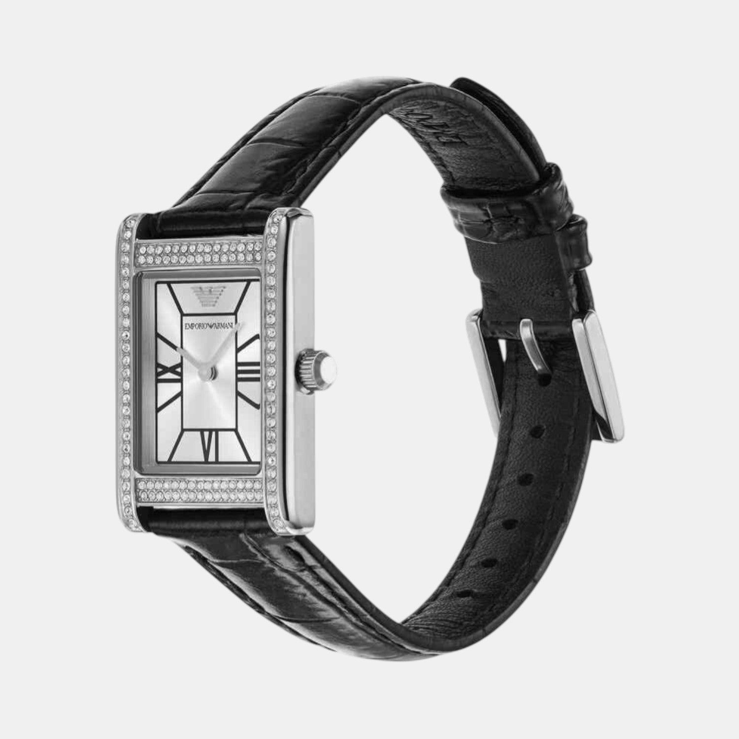 Women Quartz Silver Dial Analog Leather Watch AR11623