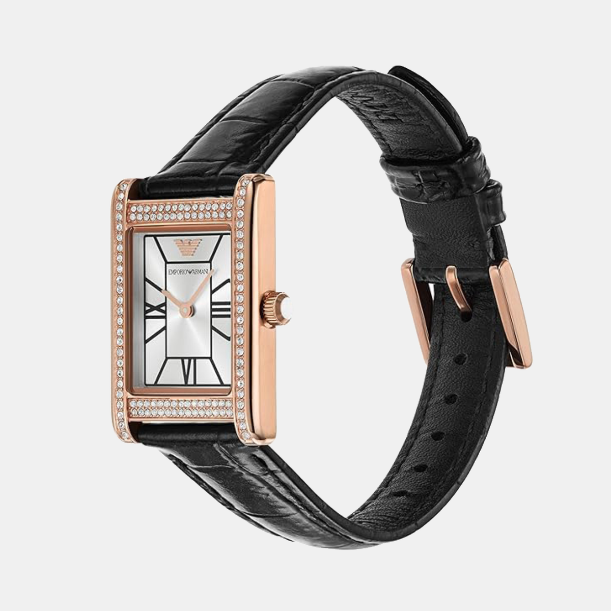 Women Quartz Silver Dial Analog Leather Watch AR11624