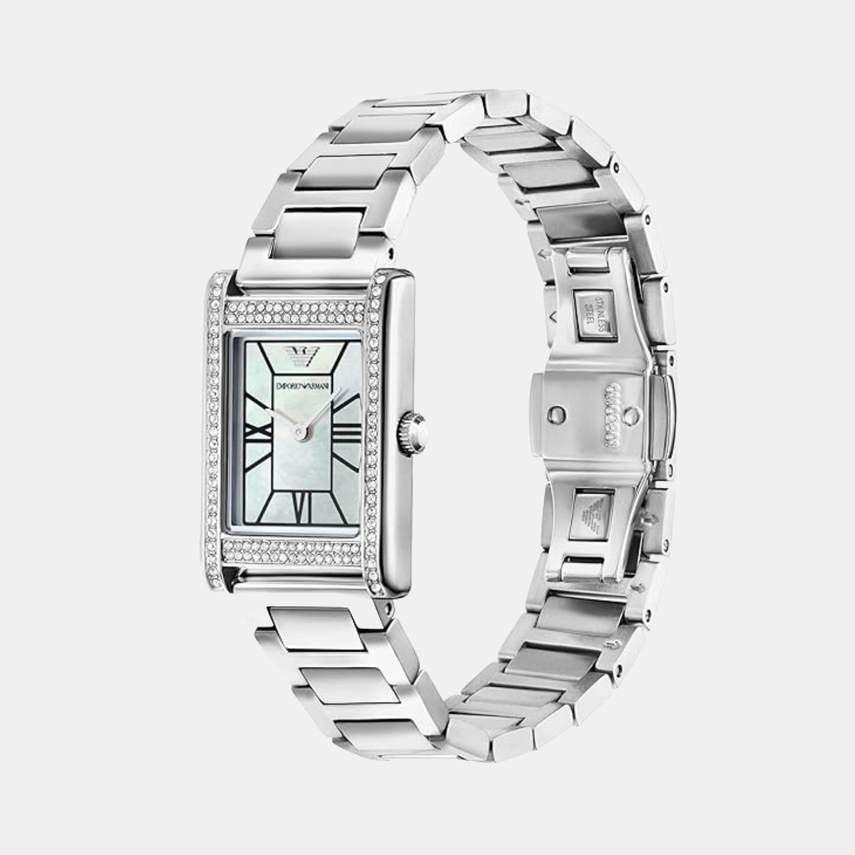 Women Quartz Mother Of Pearl Dial Analog Stainless Steel Watch AR11625