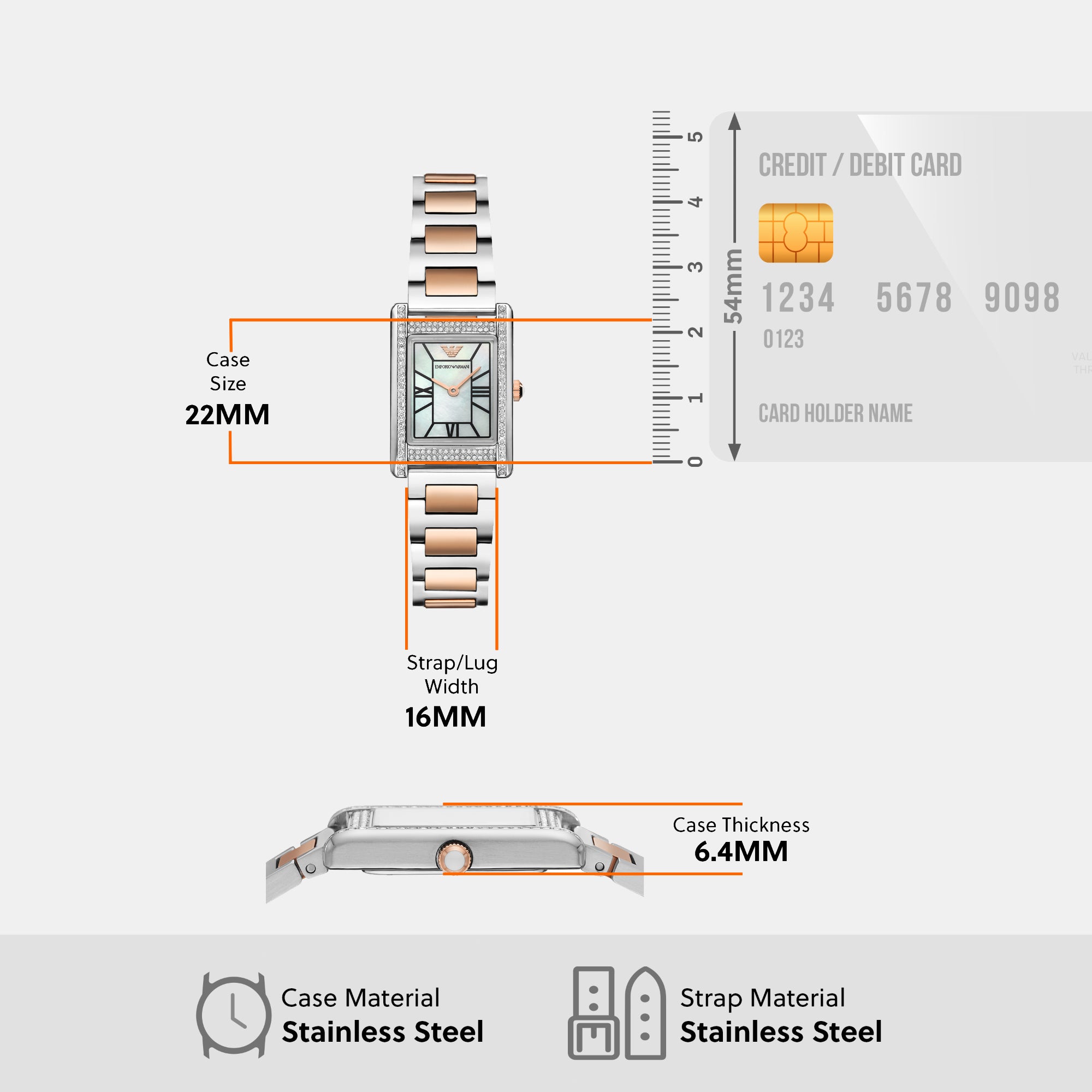Emporio Armani Rectangle Quartz Analog Women watch