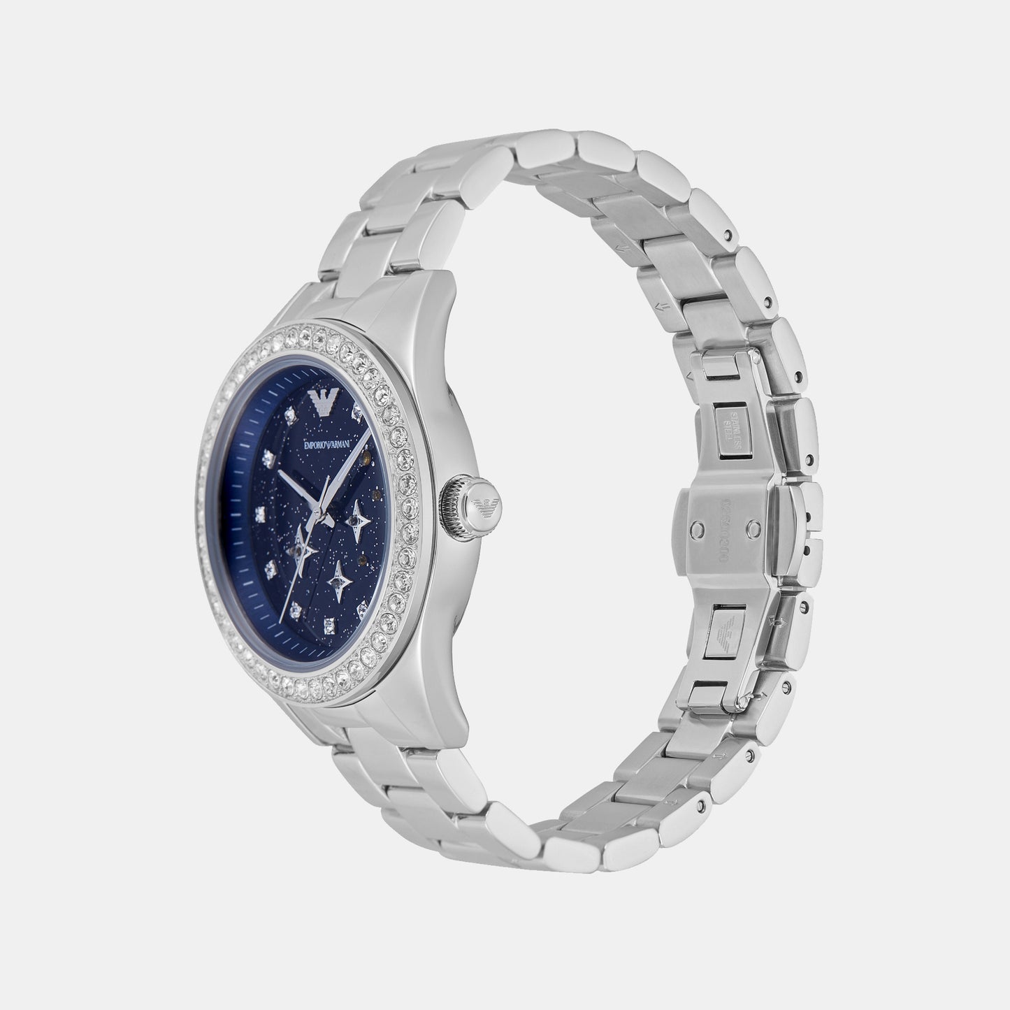 Women Quartz Blue Dial Analog Stainless Steel Watch AR11628