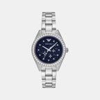Women Quartz Blue Dial Analog Stainless Steel Watch AR11628