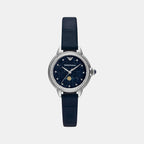 Women Quartz Blue Dial Analog Leather Watch AR11629