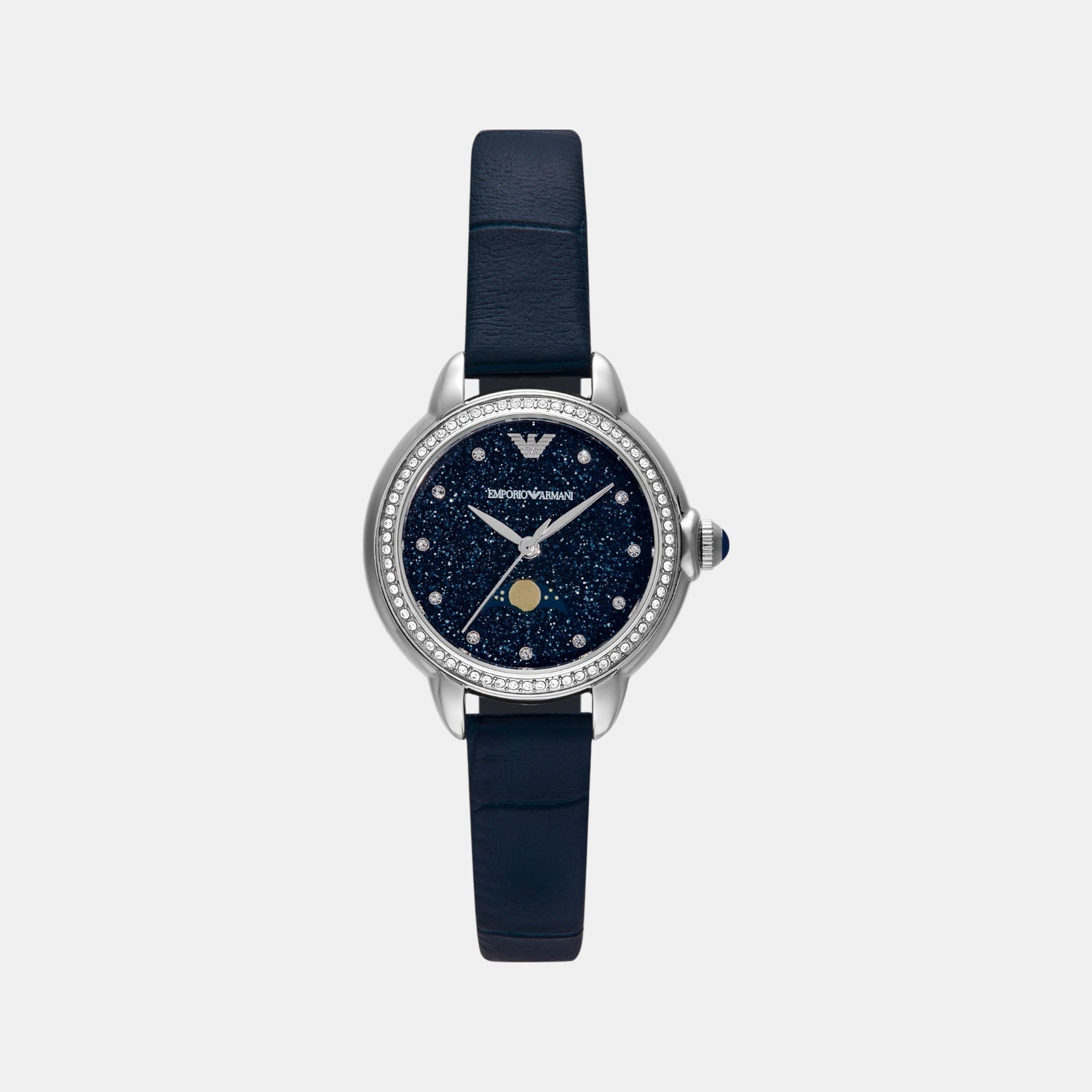 Women Quartz Blue Dial Analog Leather Watch AR11629