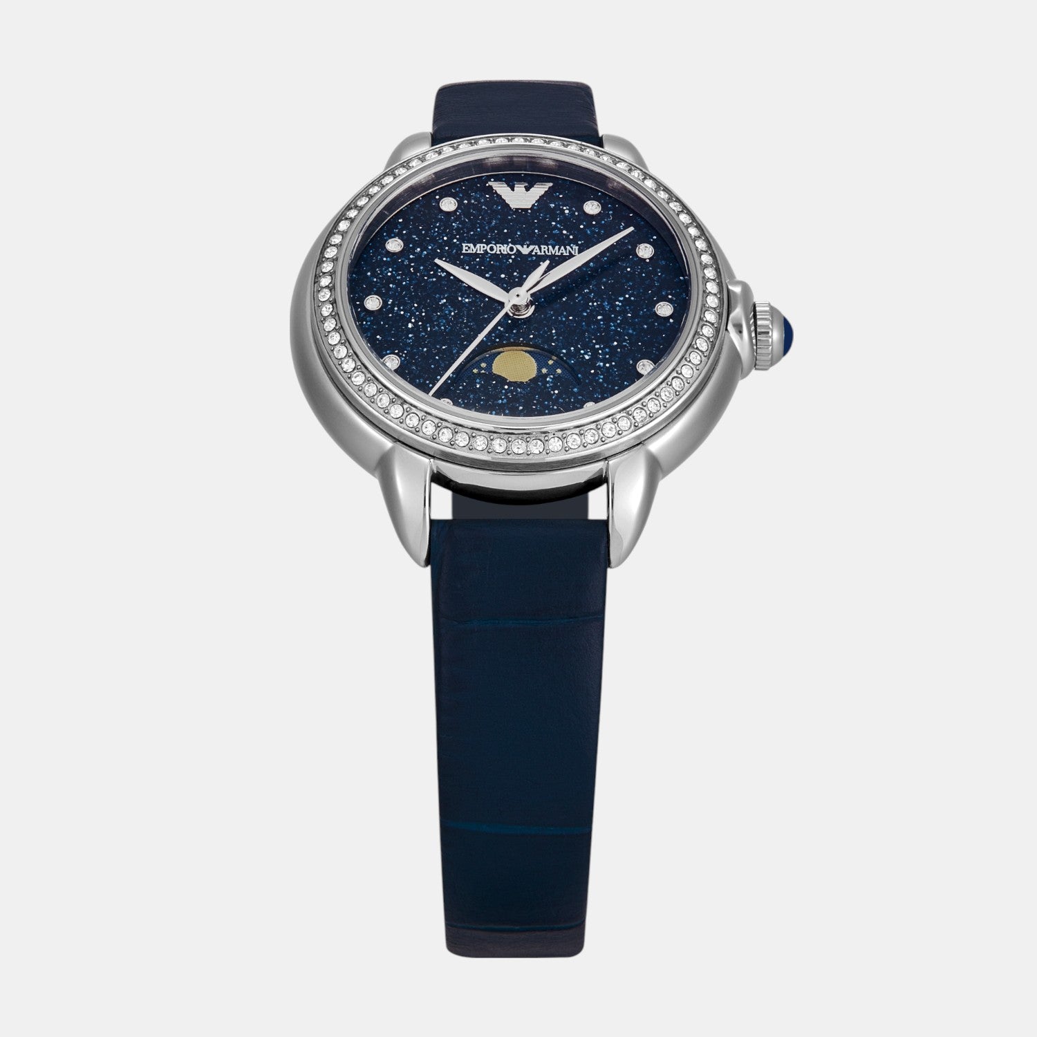 Women Quartz Blue Dial Analog Leather Watch AR11629