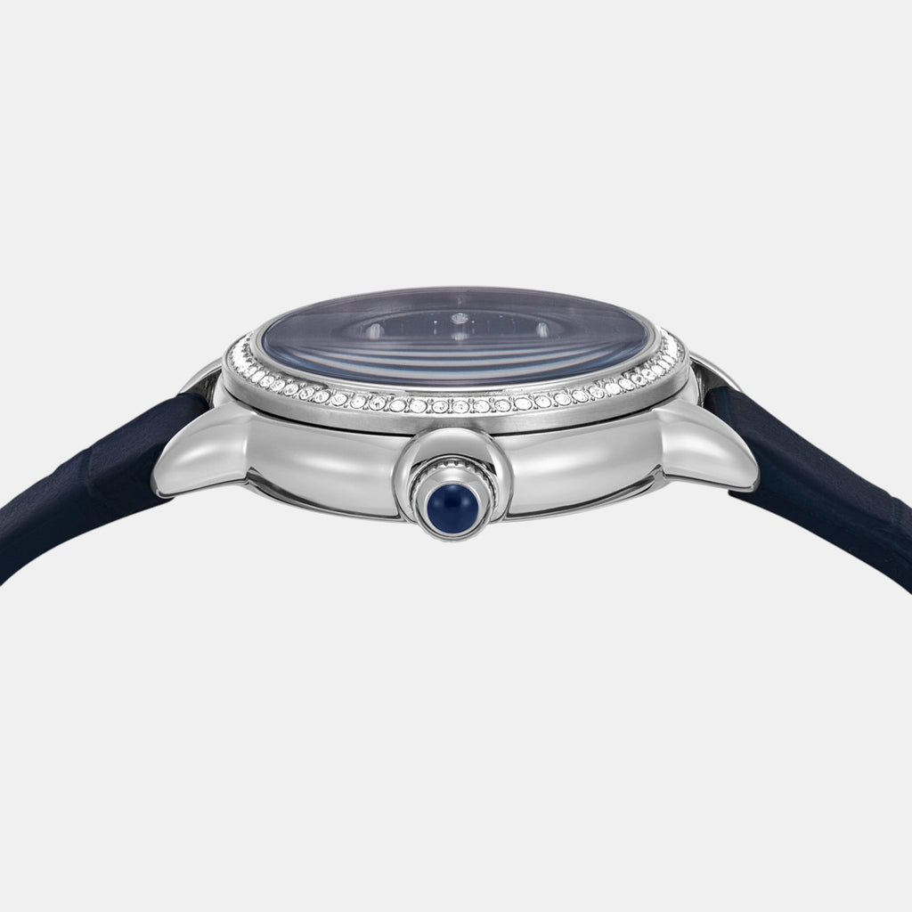 Women Quartz Blue Dial Analog Leather Watch AR11629