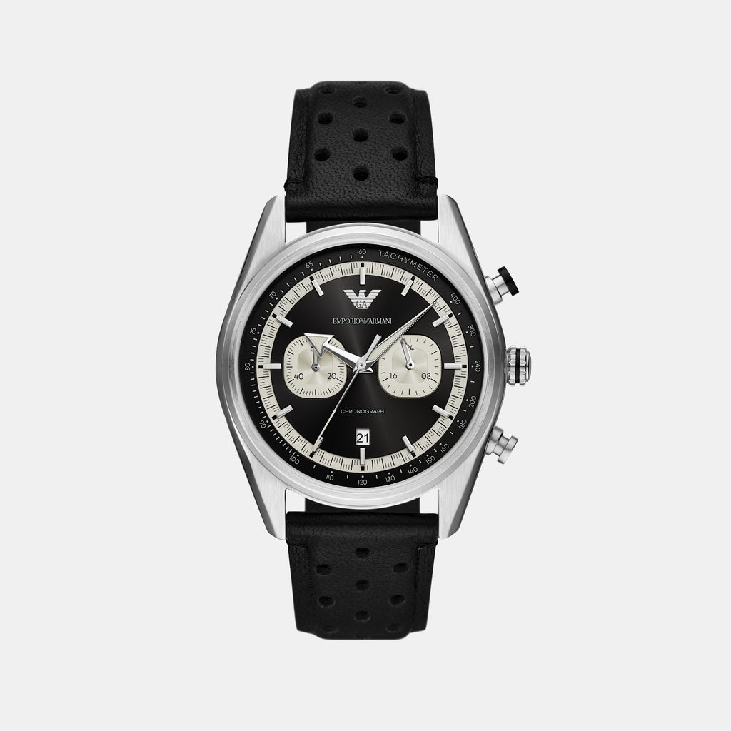Emporio Armani Round Black Chronograph watch