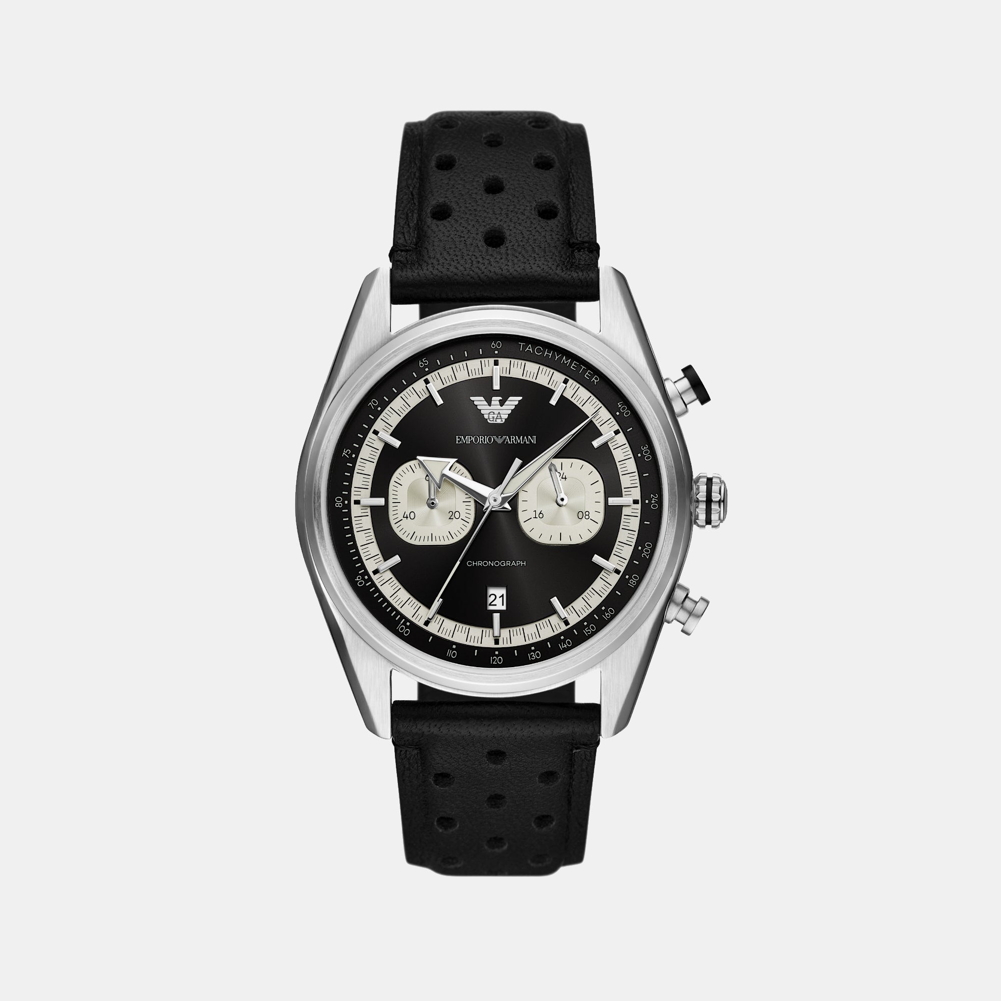 Emporio Armani Round Black Chronograph watch