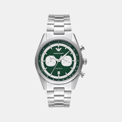 racer Men Quartz Green & Silver Dial Chronograph Stainless Steel Watch AR11637